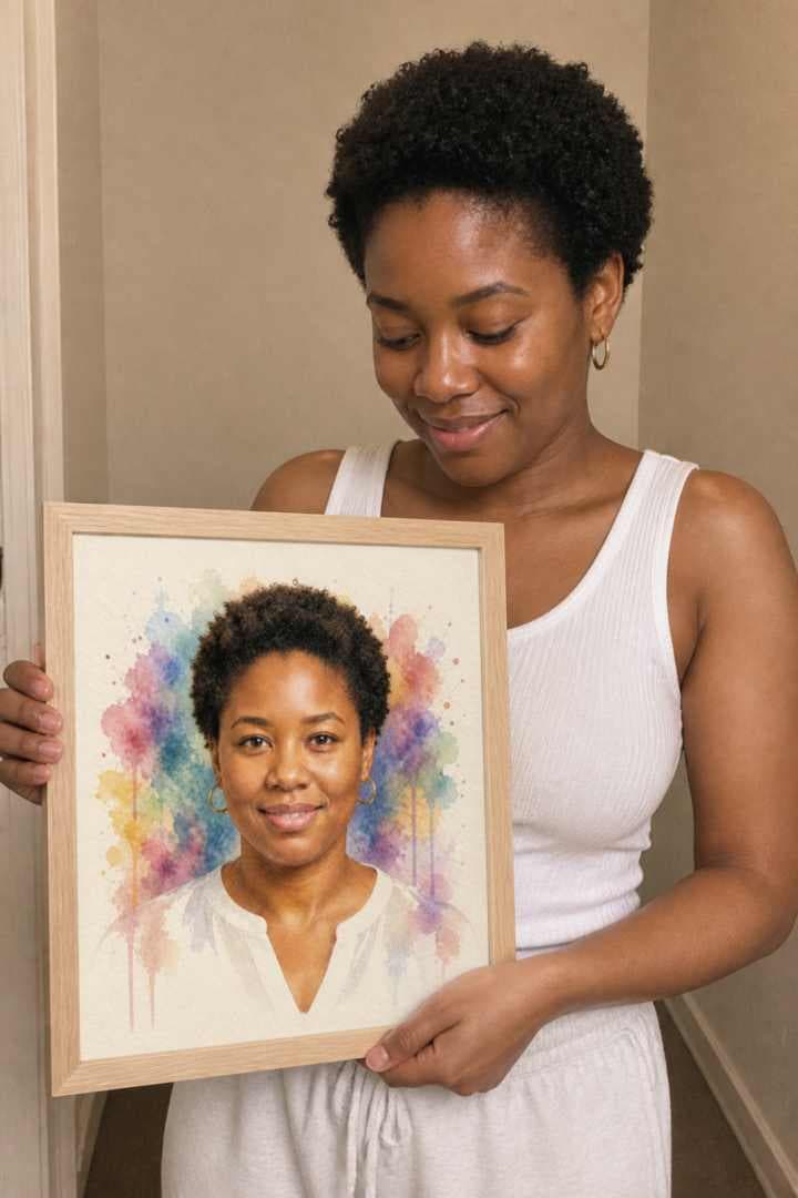 Elena M.'s Watercolor Canvas portrait